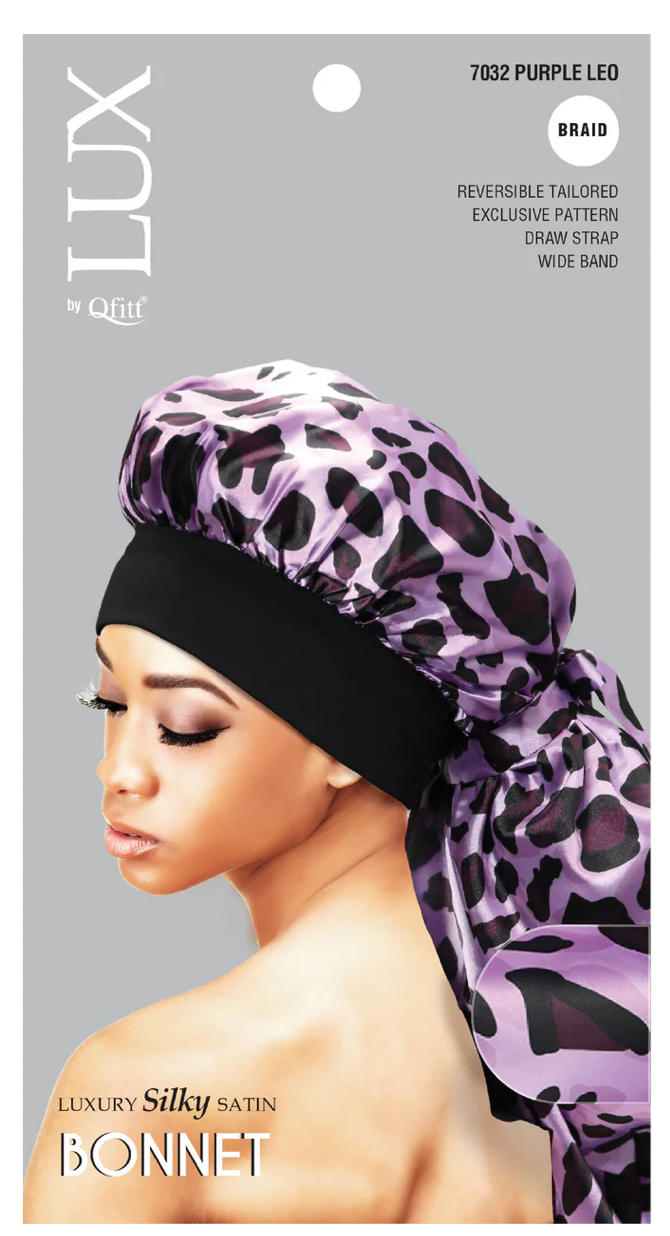 Qfitt Lux Silky Satin Braid Bonnet Leopard Assorted – Get Sassy