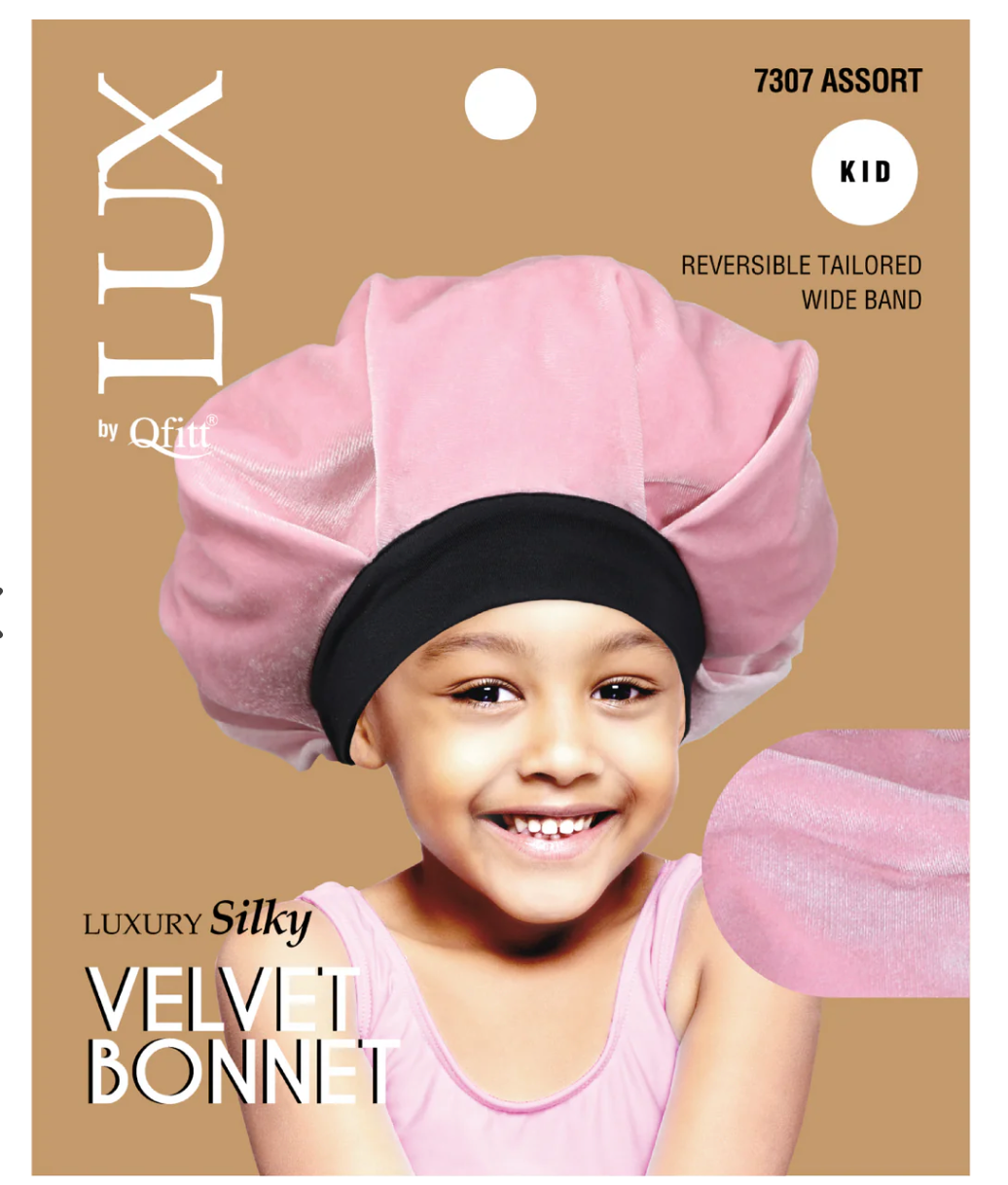 Qfitt Lux Silky Velvet Bonnet Kids Solid Assorted