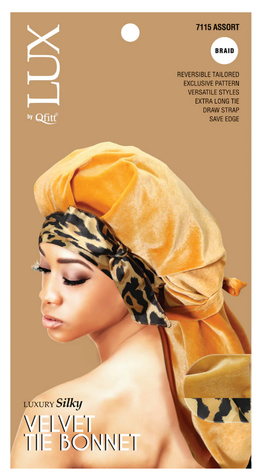 Qfitt Lux Silky Velvet Tie Bonnet Braid Assorted