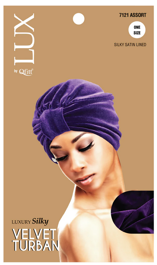 Qfitt Lux Silky Velvet Turban ONESIZE Solid Assorted