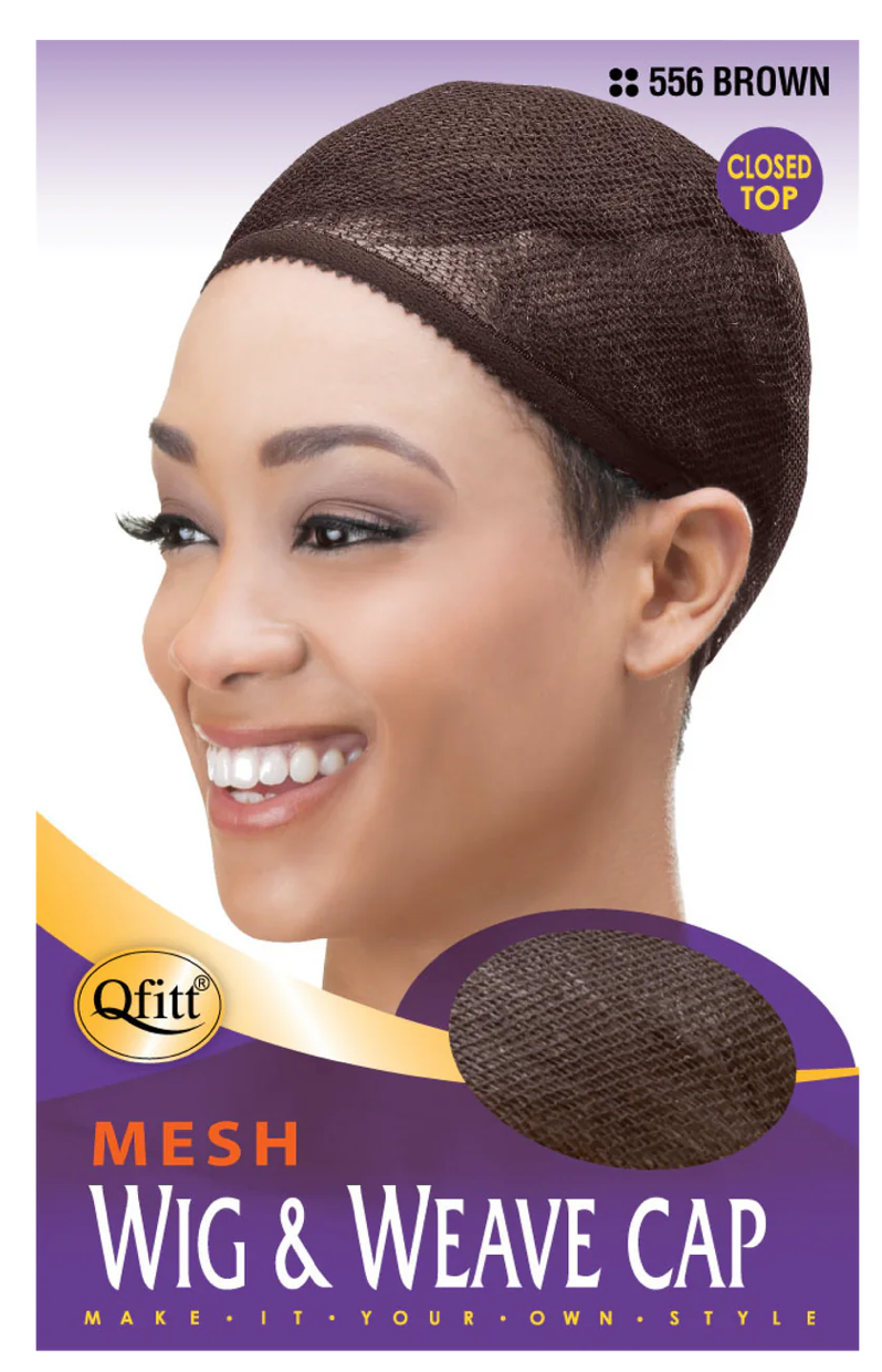 Qfitt Mesh Wig & Weave Cap Closed Top Brown