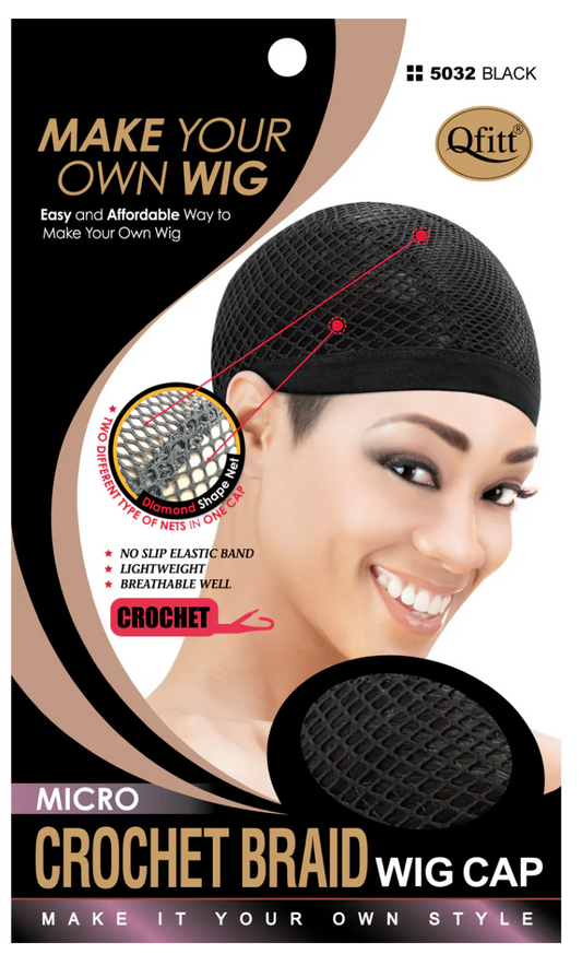Qfitt Micro Crochet Braid Wig Cap Black