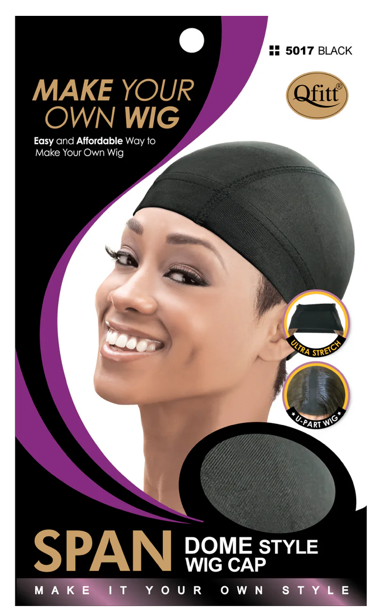 Qfitt Spandex Dome Wig Cap Black