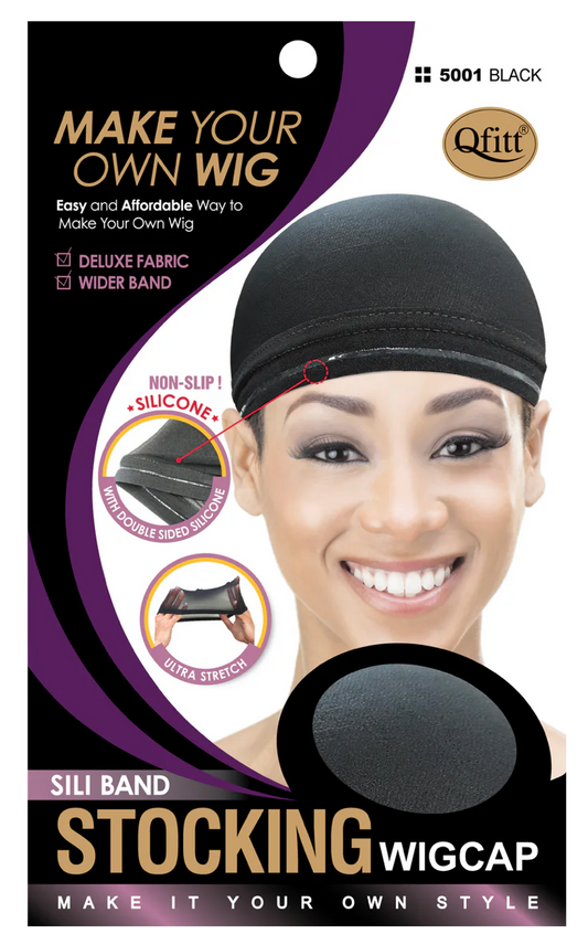 Qfitt Stocking Wig Cap Silicon Black 5001