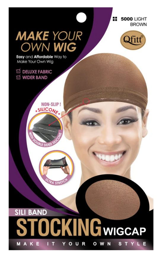 Qfitt Stocking Wig Cap Silicon Light Brown 5000