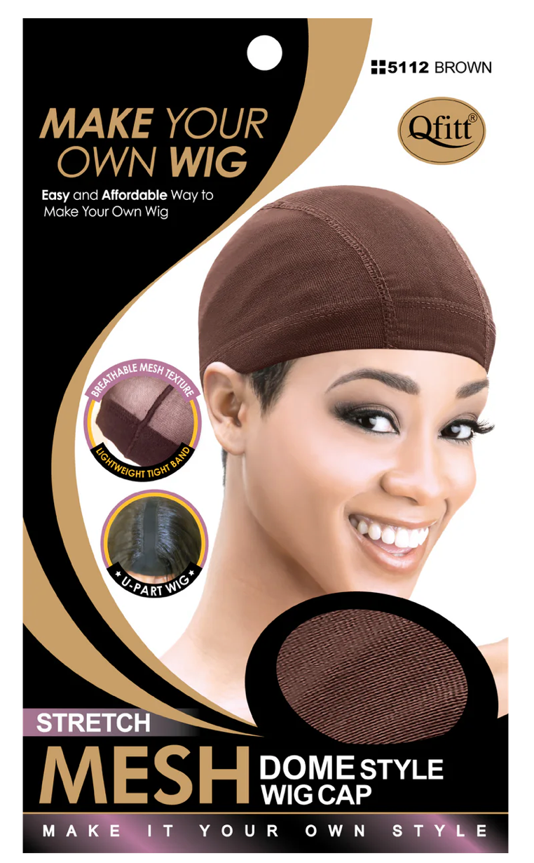 Qfitt Stretch Mesh Dome Wig Cap Brown