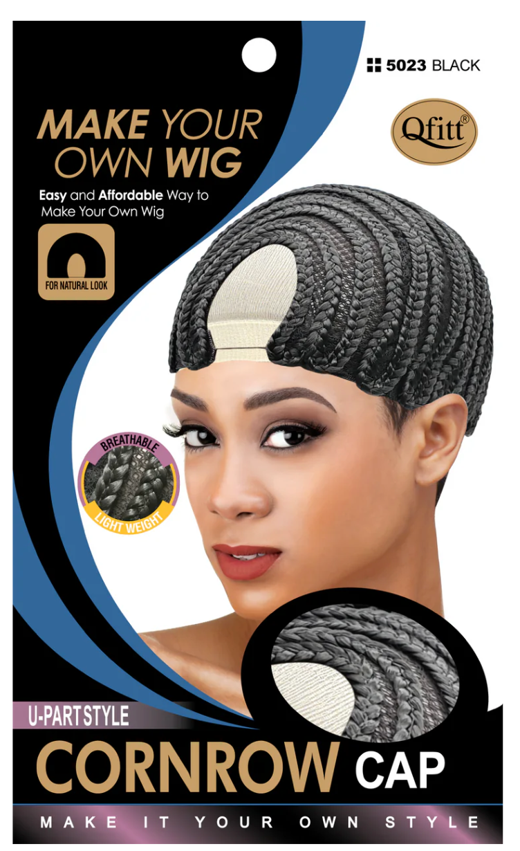 Qfitt Cornrow Cap - U-Part  Black