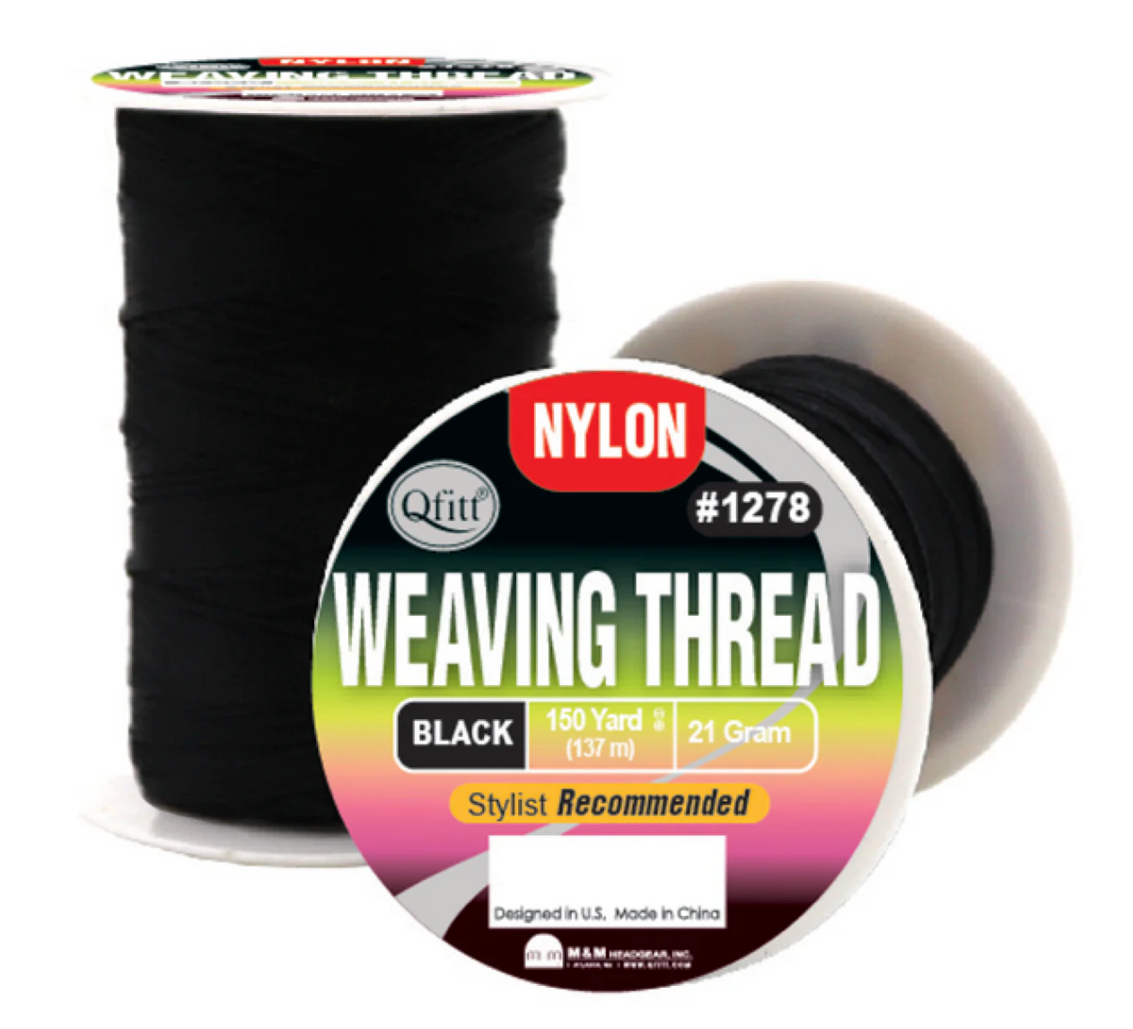 Qfitt Weaving Thread Nylon 150 yd Black