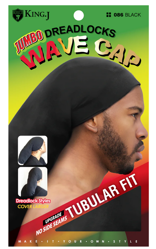 King J Dreadlocks Wave Cap Jumbo Black