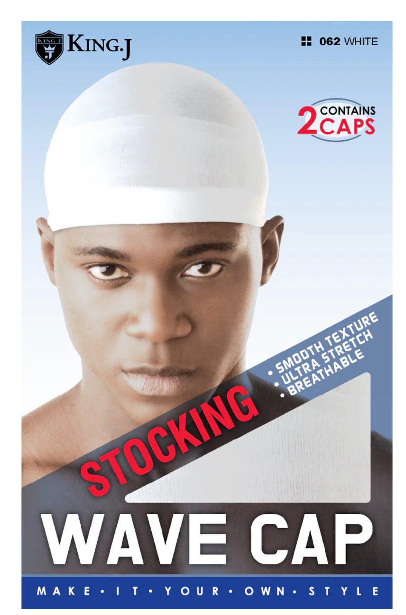 King J Stocking Wave Cap White 2 pcs