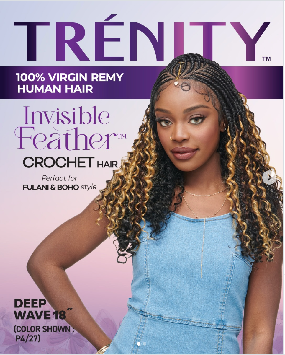 Vivace Trenity Invisible Feather Crochet Deep Wave 18"
