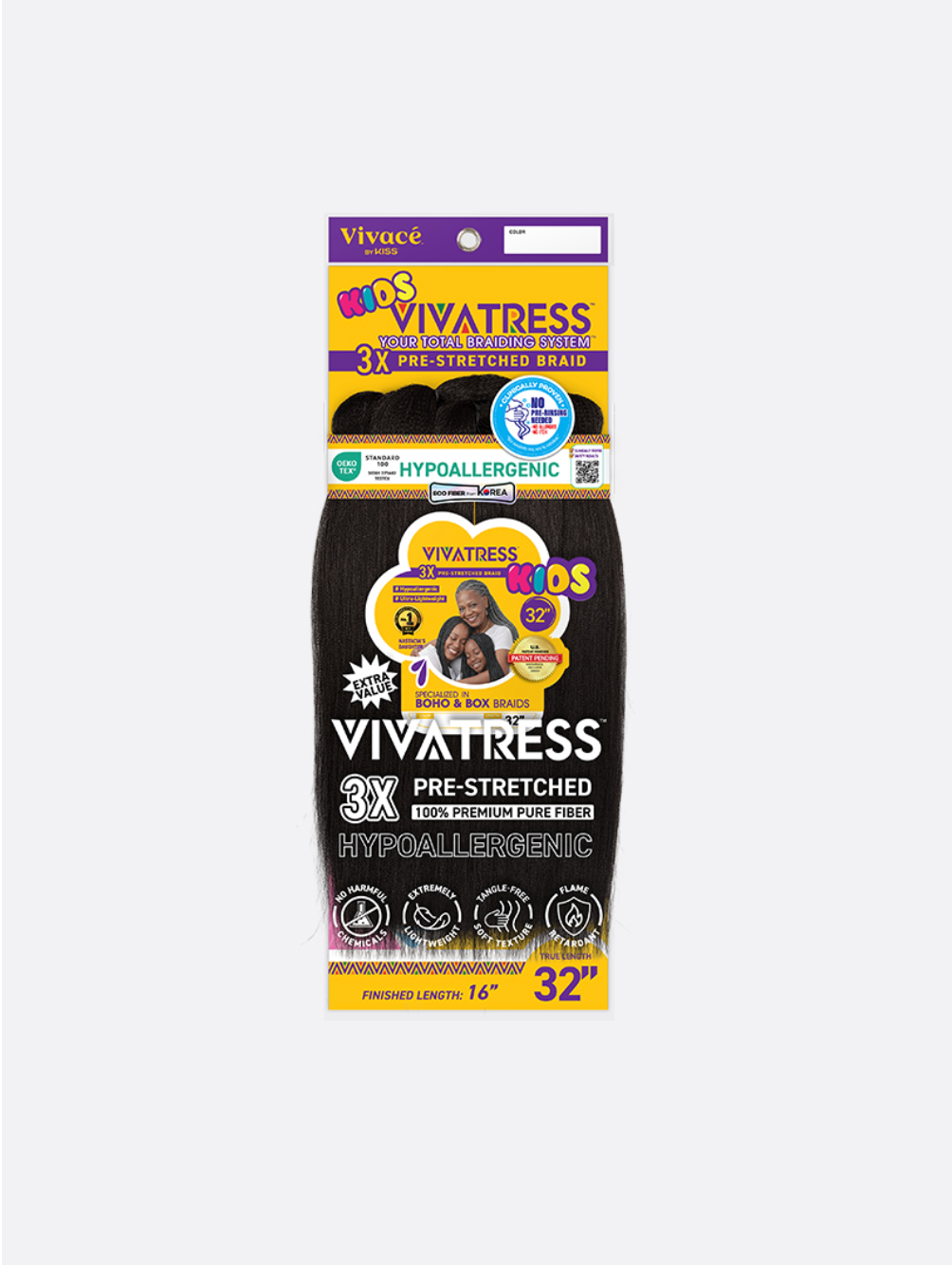 VIVATRESS KIDS PRE-STRETCHED BRAID 32″ 3X