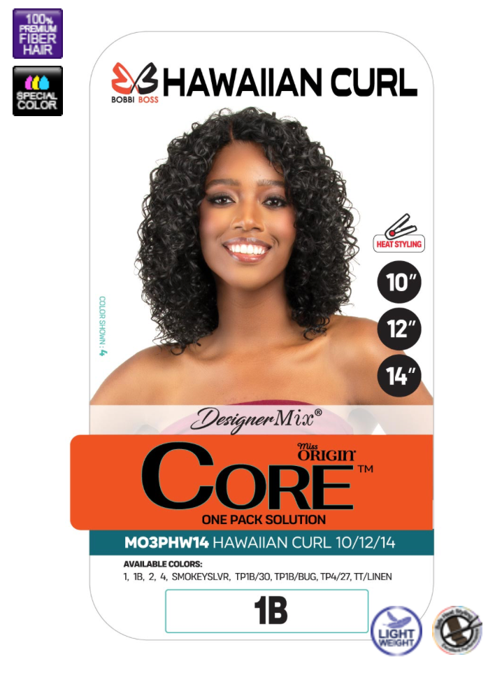 Bobbi Boss Miss Origin Core 3pc Hawaiian Curl 10/12/14" Weaving
