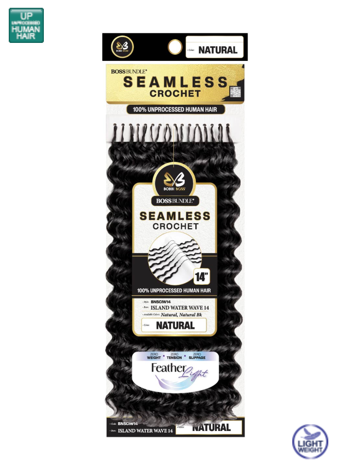 Bobbi Boss Seamless Crochet Island Water Wave 14" Human Hair