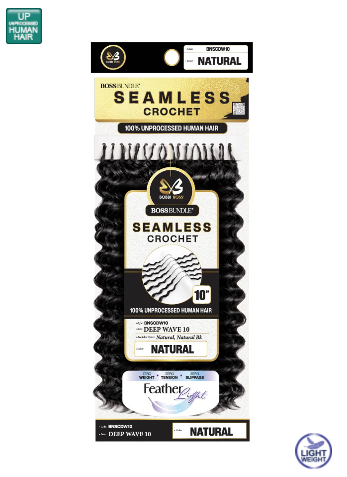 Bobbi Boss Seamless Crochet Deep Wave 10" Human Hair
