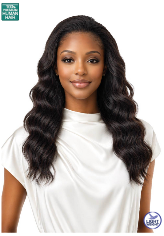 Bobbi Boss MHFC002 Deep Wave 18" Human Hair 2-in-1 Wig