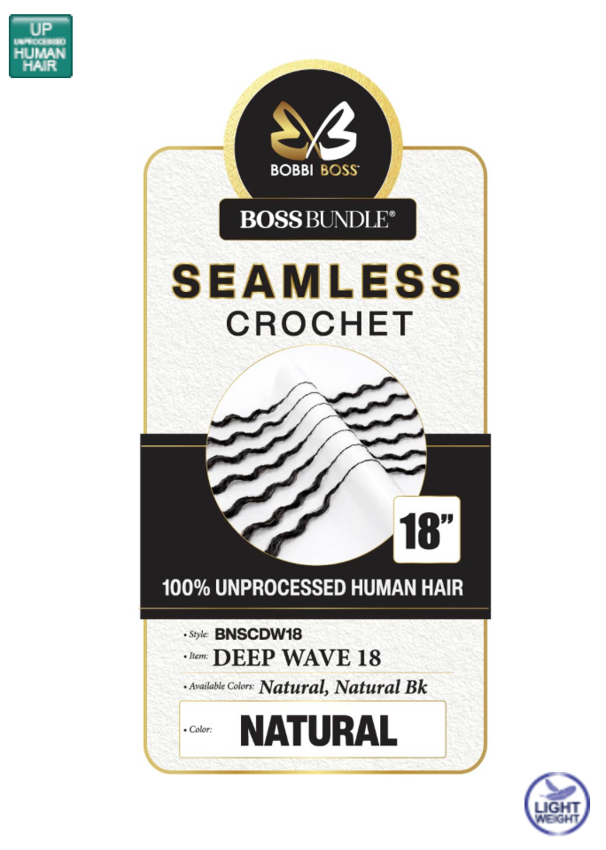 Bobbi Boss Seamless Crochet Deep Wave 18" Human Hair