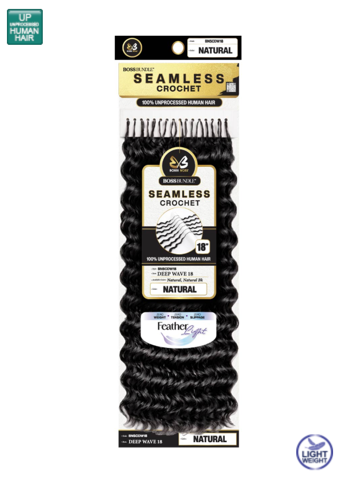Bobbi Boss Seamless Crochet Deep Wave 18" Human Hair