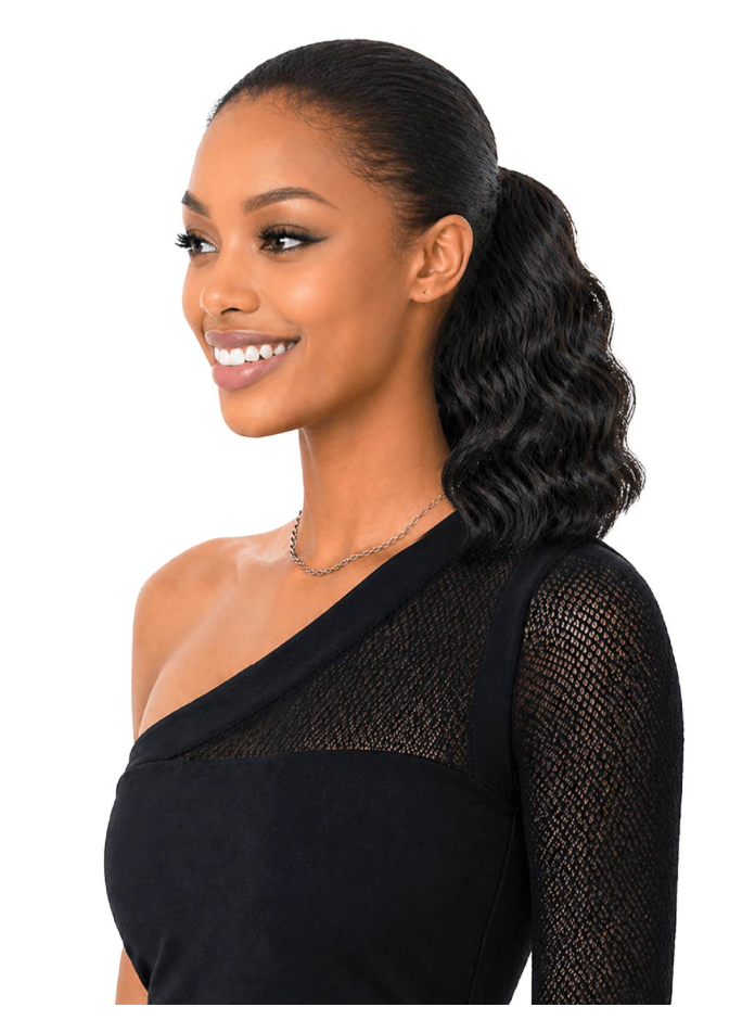 Bobbi Boss MHFC005 Deep Wave 12" Human Hair 2-in-1 Wig