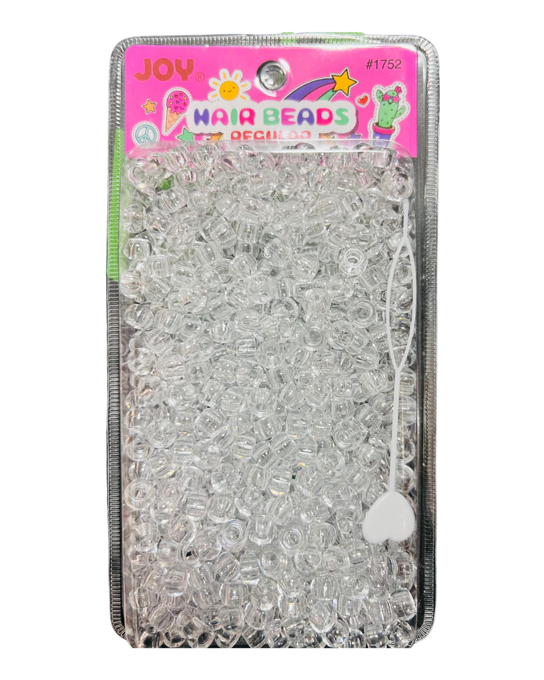 Joy Hair Beads Regular 01752 Clear 1000 Count
