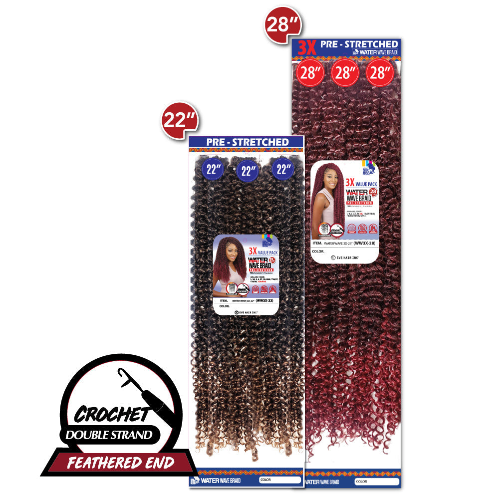 EVE 3X Water Wave Braid Value Pack 28"