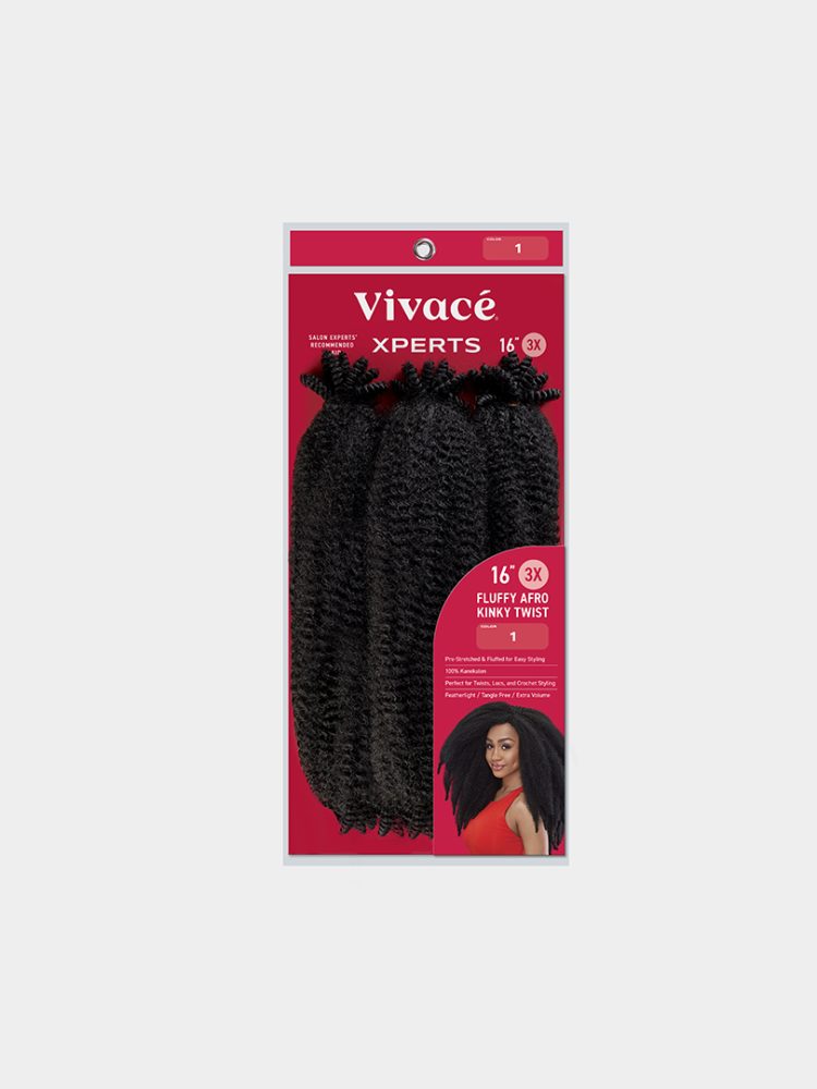 Vivace Xperts FLUFFY AFRO KINKY TWIST - 16" - 3X - JET BLACK #1