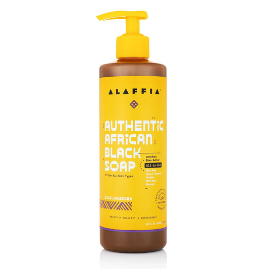 Alaffia African Black Soap Wild Lavender 16 oz