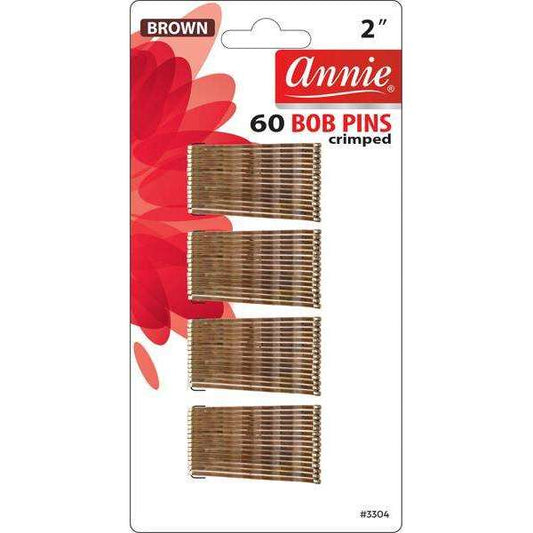 Annie Bob Pins Brown Crimped 2" 60 ct