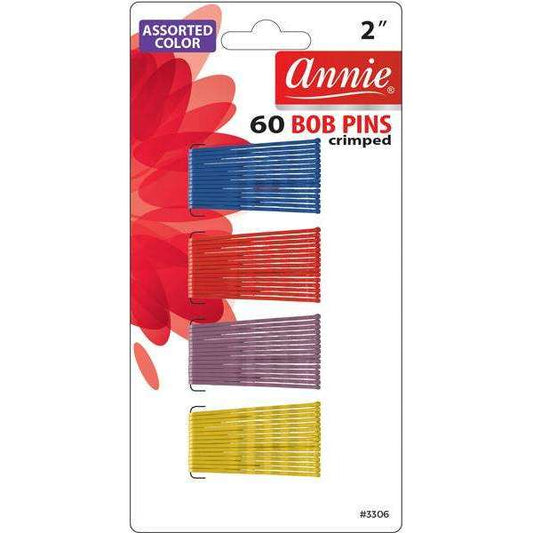 Annie Bob Pins Assorted Color Crimped 2" 60 ct