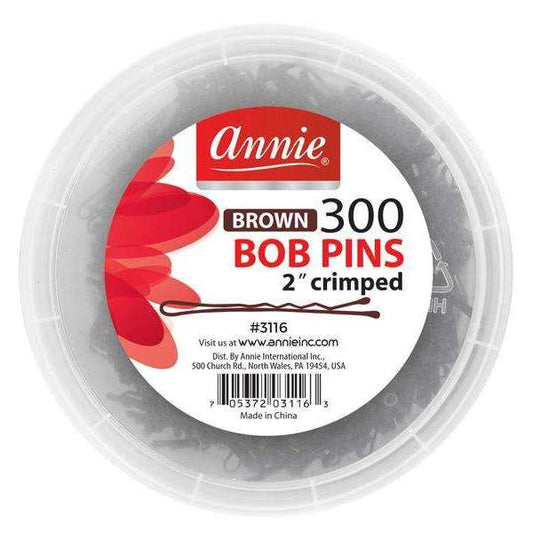 Annie Bob Pins Brown Crimped 2" 300 ct