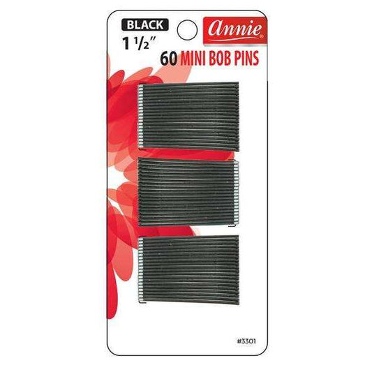 Annie Mini Bob Pins Black 1 1/2" 60ct