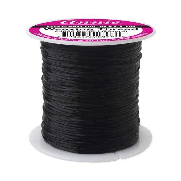 Annie Nylon Weaving Thread Black 25 yards