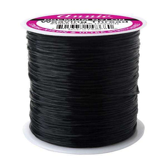 Annie Nylon Weaving Thread Black 75 yards