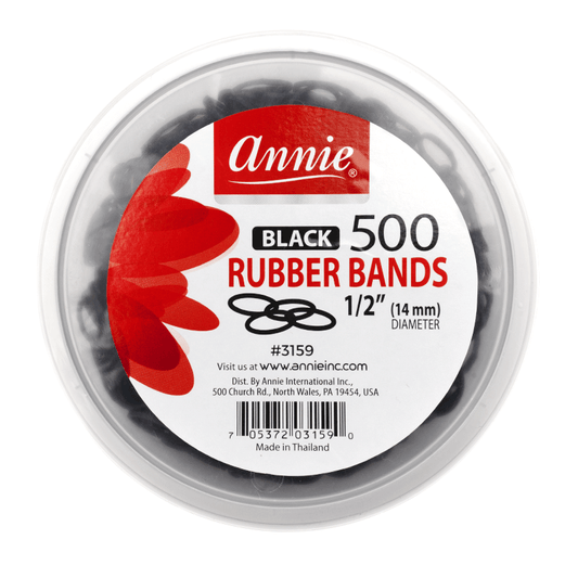 Annie Rubber Bands 500 ct 1/2" Black