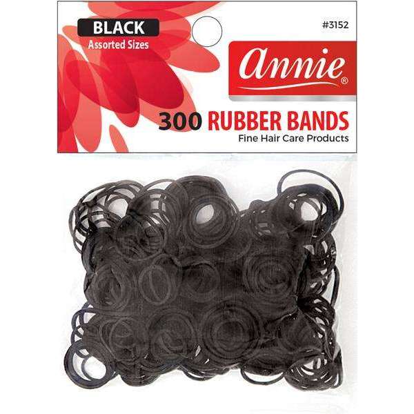 Annie Rubber Bands 300 ct 1/2" Black