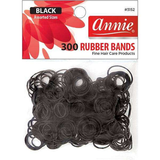 Annie Rubber Bands 300 ct Asst Black