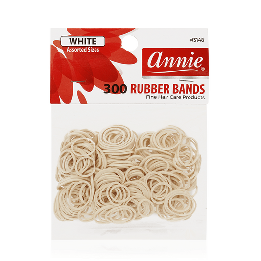 Annie Rubber Bands 300 ct Asst White