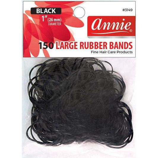 Annie Rubber Bands 150 CT 1" Black