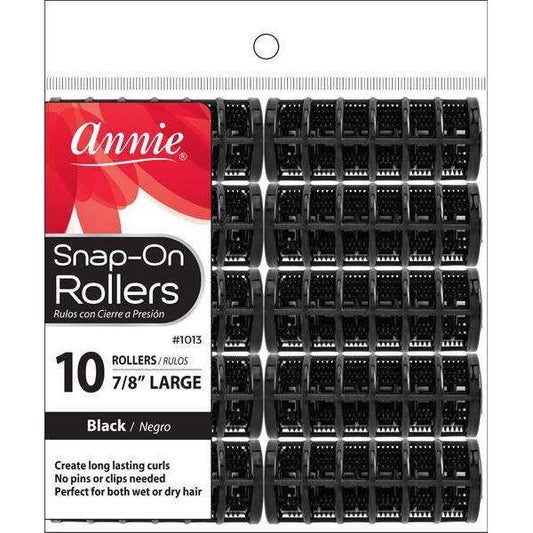 Annie Snap On Magnetic Rollers Large Black 10 Count