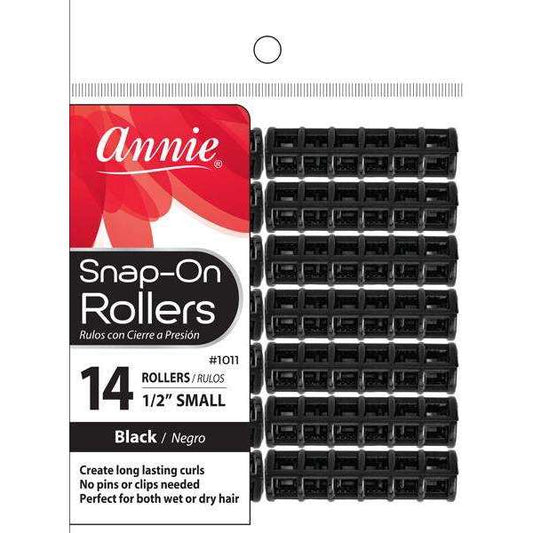 Annie Snap On Magnetic Rollers Small Black 14 Count