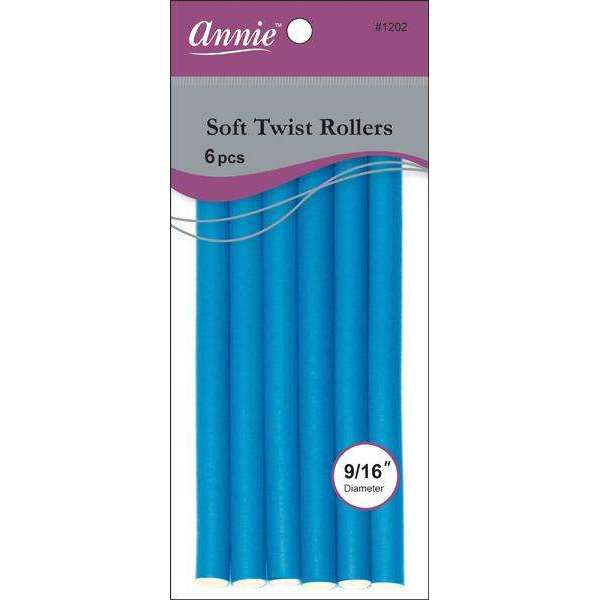 Annie Soft Twist Rollers 10L 9/16" Blue