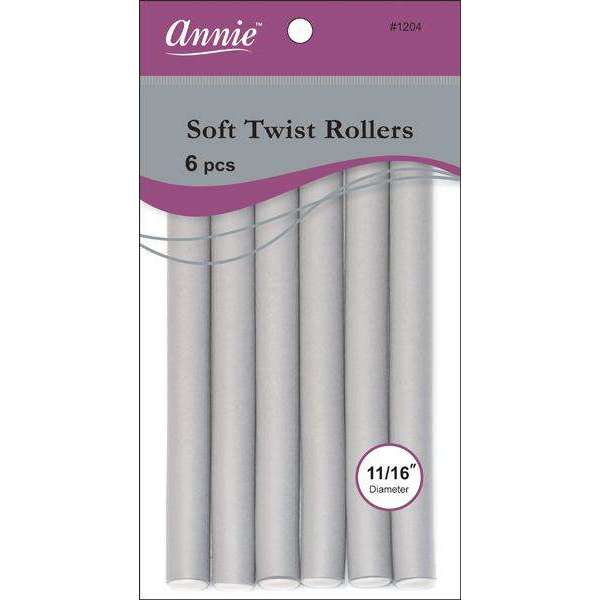 Annie Soft Twist Rollers 10L 11/16" Gray