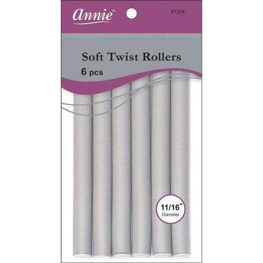 Annie Soft Twist Rollers 10L 11/16" Gray