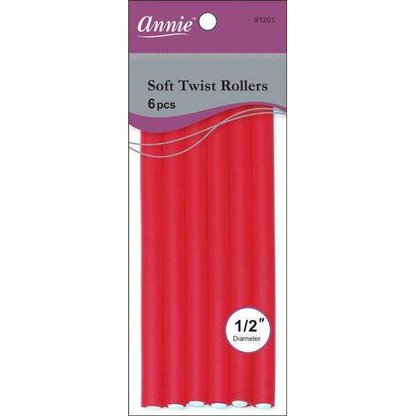 Annie Soft Twist Rollers 10L 1/2" Red