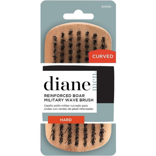 Diane Curved Reinforced Boar Military Wave Brush Nature - Hard D1000