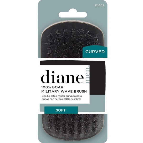 Diane Curved 100% Boar Military Wave Brush - Soft D1002