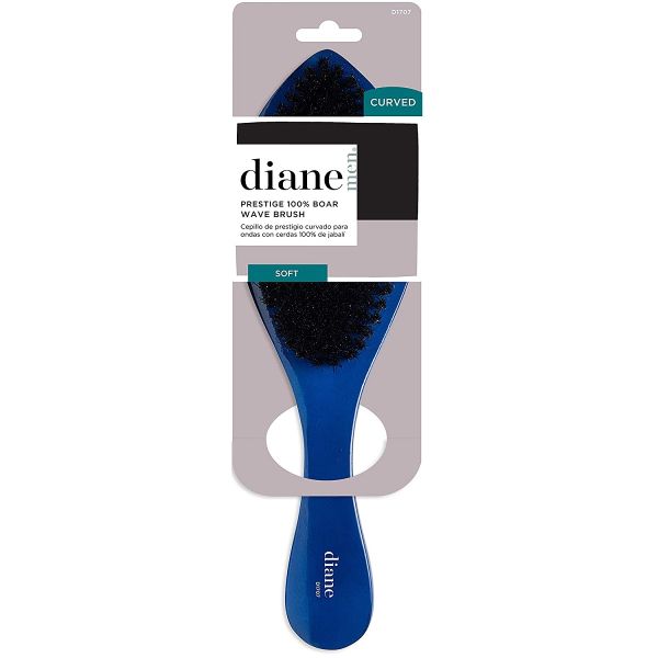 Diane Curved Wave Brush 100% Boar Soft - Blue