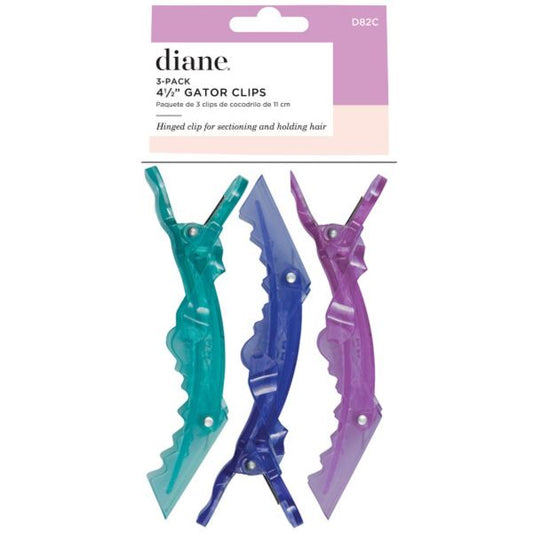 Diane Gator Clips 4-1/2" 3 Pack Assorted Colors