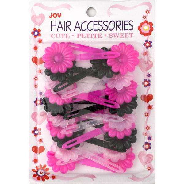 Joy Barrettes Daisy 16474 Assorted Hot Pink, Black, and Clear