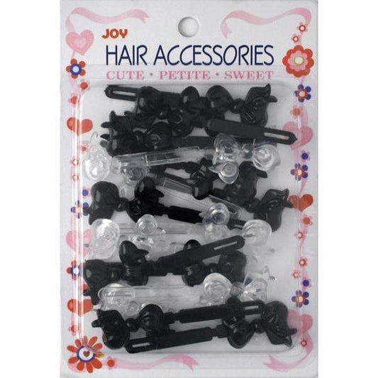 Joy Barrettes Ribbon 16421 Black and Clear